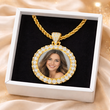 Load image into Gallery viewer, 3A Zircon Custom Photo Pendant Necklace, Memorial Necklace, Personalized Picture Necklace, Engraved Back Pendant Gift