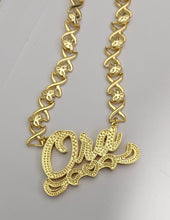 Load image into Gallery viewer, XOXO Personalized Double Plated Necklace with Diamond Cut Hearts