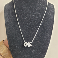 Load image into Gallery viewer, Paved CZ Bubble Letter Personalized Necklace