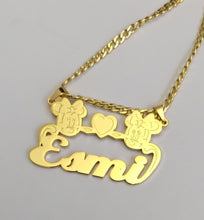 Load image into Gallery viewer, Personalized Minnie Mouse Heart Pendant Necklace
