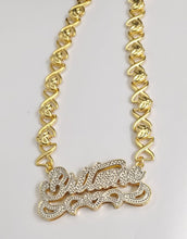 Load image into Gallery viewer, Sale XOXO Set Personalized Earrings & Double Plated Necklace with Diamond Cut Hearts