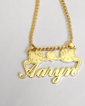 Load image into Gallery viewer, Personalized Hello Kitty Name Necklace, Custom Character Necklace, Gold Name Plate Necklace, Cute Gift for Her, Betty Boop Jewelry