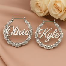 Load image into Gallery viewer, Sale XOXO Set Personalized Earrings & Double Plated Necklace with Diamond Cut Hearts