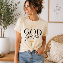 Load image into Gallery viewer, God Got Me Shirt, Christian T Shirt Women, Faith Based Tee, Religious Shirt, Minimalist Christian Shirt, Inspirational Graphic Tee, Church Outfit, Gift for Her/him