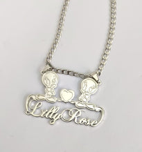 Load image into Gallery viewer, Tweety Bird Personalized Heart Pendant Necklace