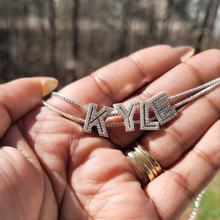 Load image into Gallery viewer, Double Layered Chain Personalized CZ Necklace