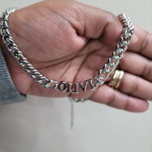 Load image into Gallery viewer, 8mm Cuban Chain Personalized Necklace - 18k Gold-Plated Stainless Steel Custom Name Jewelry for Men & Women