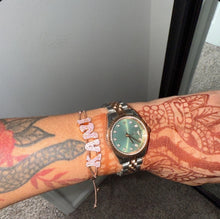 Load image into Gallery viewer, CZ Bubble Letter Personalized Bracelet with Clasp