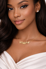 Load image into Gallery viewer, Double Heart Bar Personalized Name Necklace