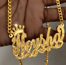 Load image into Gallery viewer, Double Plated 18k Gold Pesonalized Snake Chain Necklace