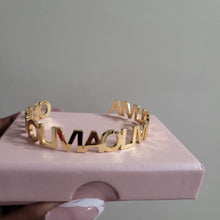 Load image into Gallery viewer, Versace Style Bangle Personalized Name Bracelet