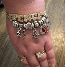 Load image into Gallery viewer, CZ Bubble Letter Personalized Bracelet