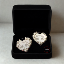 Load image into Gallery viewer, Betty Boop Heart Shaped Gold Plated Personalized Name Earrings