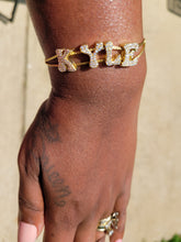 Load image into Gallery viewer, CZ Bubble Letter Personalized Bracelet