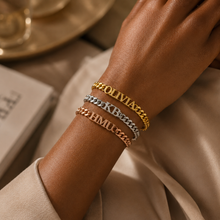 Load image into Gallery viewer, 8mm Cuban Link Bracelet for Women or Men | Personalized Stainless Steel Bracelet | Real 18K Gold Plated, Silver Plated or Rose Gold Plated Jewelry