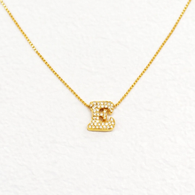 Load image into Gallery viewer, Initial Letter Necklace – Gold, Silver or Rose Gold CZ Alphabet Pendant Necklace with Box Chain | Personalized Initial Jewelry Gift