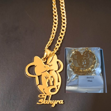 Load image into Gallery viewer, Minnie Mouse Personalized Earrings/Necklace Set