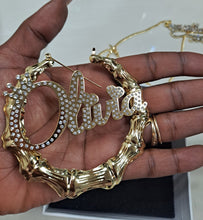 Load image into Gallery viewer, Personalized Necklace/Earrings "Queen" Name Jewelry Set