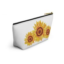 Load image into Gallery viewer, Custom Made Sunflower Accessory Pouch w T-bottom