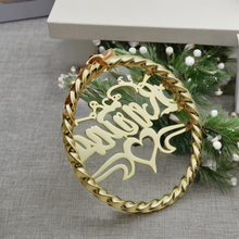 Load image into Gallery viewer, Personalized Twisted Bamboo Earrings With Heart Bar