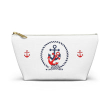 Load image into Gallery viewer, Custom Made Anchor Accessory Pouch w T-bottom