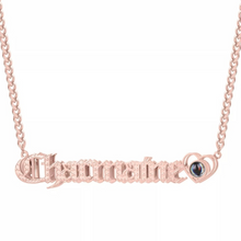 Load image into Gallery viewer, 18K Gold Plated Personalized Necklace With Heart Projection Stone