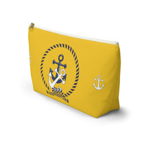 Load image into Gallery viewer, Custom Made Anchor Accessory Pouch w T-bottom