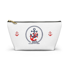 Load image into Gallery viewer, Custom Made Anchor Accessory Pouch w T-bottom