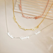 Load image into Gallery viewer, Personalized Box Chain Name Pendant Necklace 1-5 Names