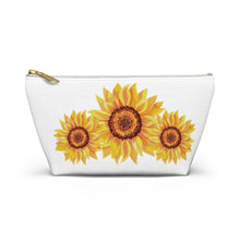 Load image into Gallery viewer, Custom Made Sunflower Accessory Pouch w T-bottom