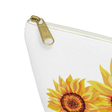 Load image into Gallery viewer, Custom Made Sunflower Accessory Pouch w T-bottom
