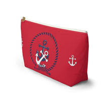 Load image into Gallery viewer, Custom Made Anchor Accessory Pouch w T-bottom