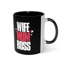 Load image into Gallery viewer, Wife Mum Boss Black Accent Mug