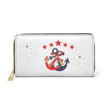 Load image into Gallery viewer, Custom Made Anchor Design Zipper Wallet