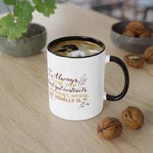 Load image into Gallery viewer, Trust Your Instincts Black Accent Mug