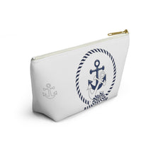 Load image into Gallery viewer, Custom Made Anchor Accessory Pouch w T-bottom