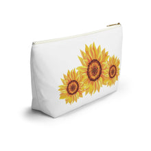 Load image into Gallery viewer, Custom Made Sunflower Accessory Pouch w T-bottom