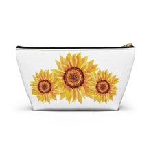 Load image into Gallery viewer, Custom Made Sunflower Accessory Pouch w T-bottom