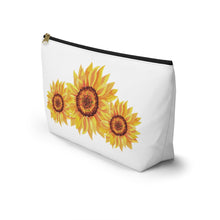 Load image into Gallery viewer, Custom Made Sunflower Accessory Pouch w T-bottom