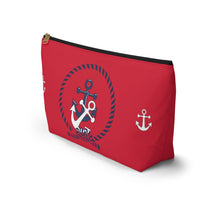 Load image into Gallery viewer, Custom Made Anchor Accessory Pouch w T-bottom