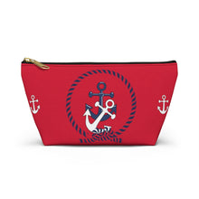 Load image into Gallery viewer, Custom Made Anchor Accessory Pouch w T-bottom