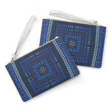 Load image into Gallery viewer, Clutch Bag Spring "Blue Abstract Print"