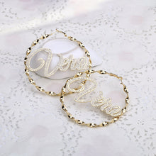 Load image into Gallery viewer, Personalized Name Swirl Earrings