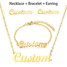 Load image into Gallery viewer, Necklace Earring Bracelet 3pc. Personalized Jewelry Set