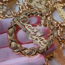 Load image into Gallery viewer, Bamboo Hoop XOXO Earrings Personalized Name Earring 3D Bamboo Earring