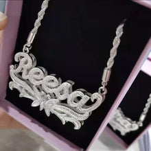 Load image into Gallery viewer, Personalized 3D Butterfly Custom Name Necklace Double plated