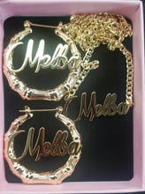 Load image into Gallery viewer, Personalized Cuban Necklace and Earrings Set