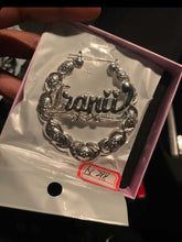 Load image into Gallery viewer, Bamboo Hoop XOXO Earrings Personalized Name Earring 3D Bamboo Earring