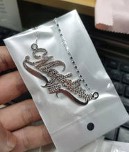 Load image into Gallery viewer, HMU Ladies CZ Heart Bar Necklace