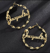 Load image into Gallery viewer, New! Personalized Twisted Hoop Earrings